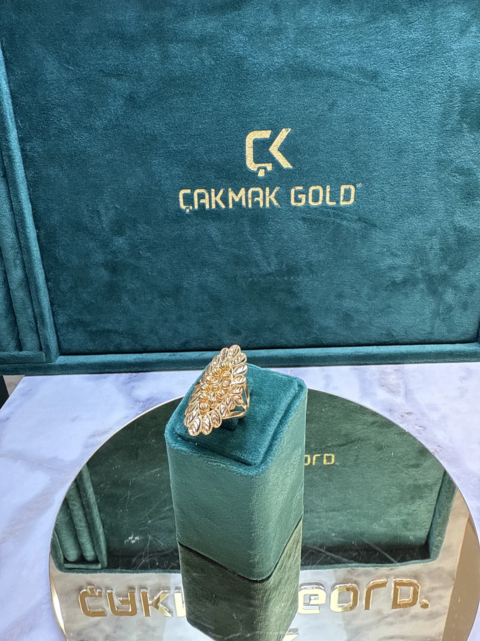 DORİKALI CİLALI TASARIM YÜZÜK MODELİ