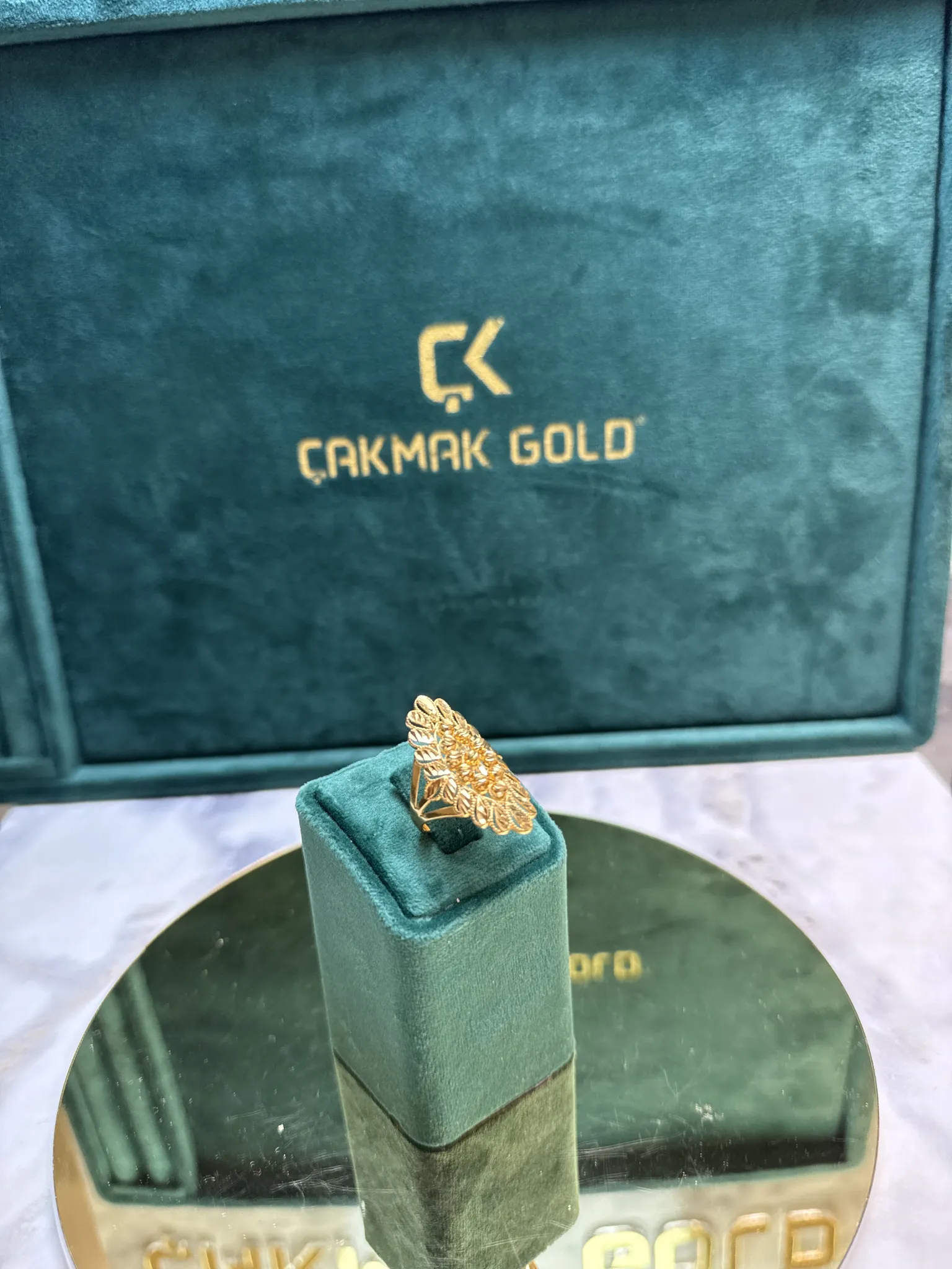 DORİKALI CİLALI TASARIM YÜZÜK MODELİ