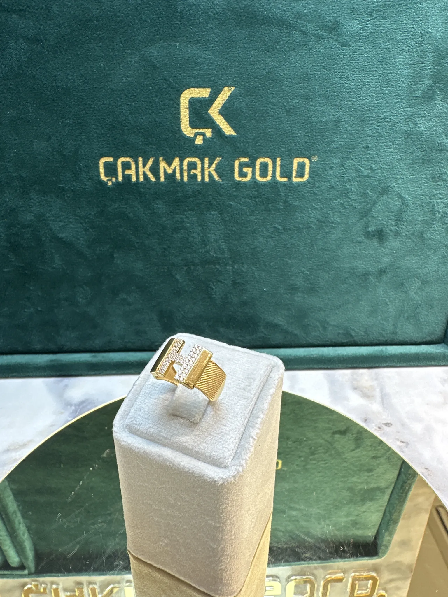 ÖZEL TASARIM H HARFLİ YÜZÜK