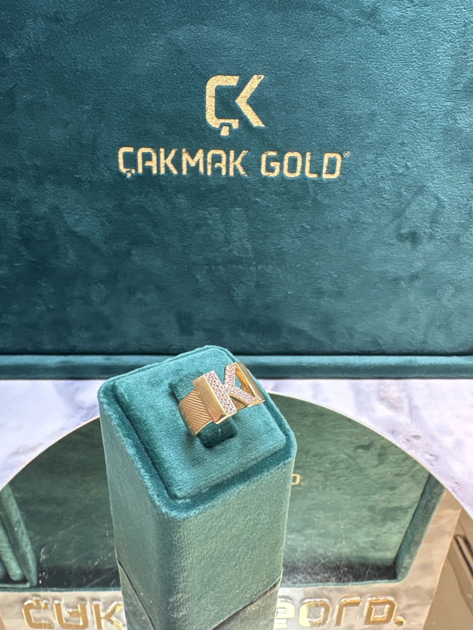 ÖZEL TASARIM K HARFLİ YÜZÜK