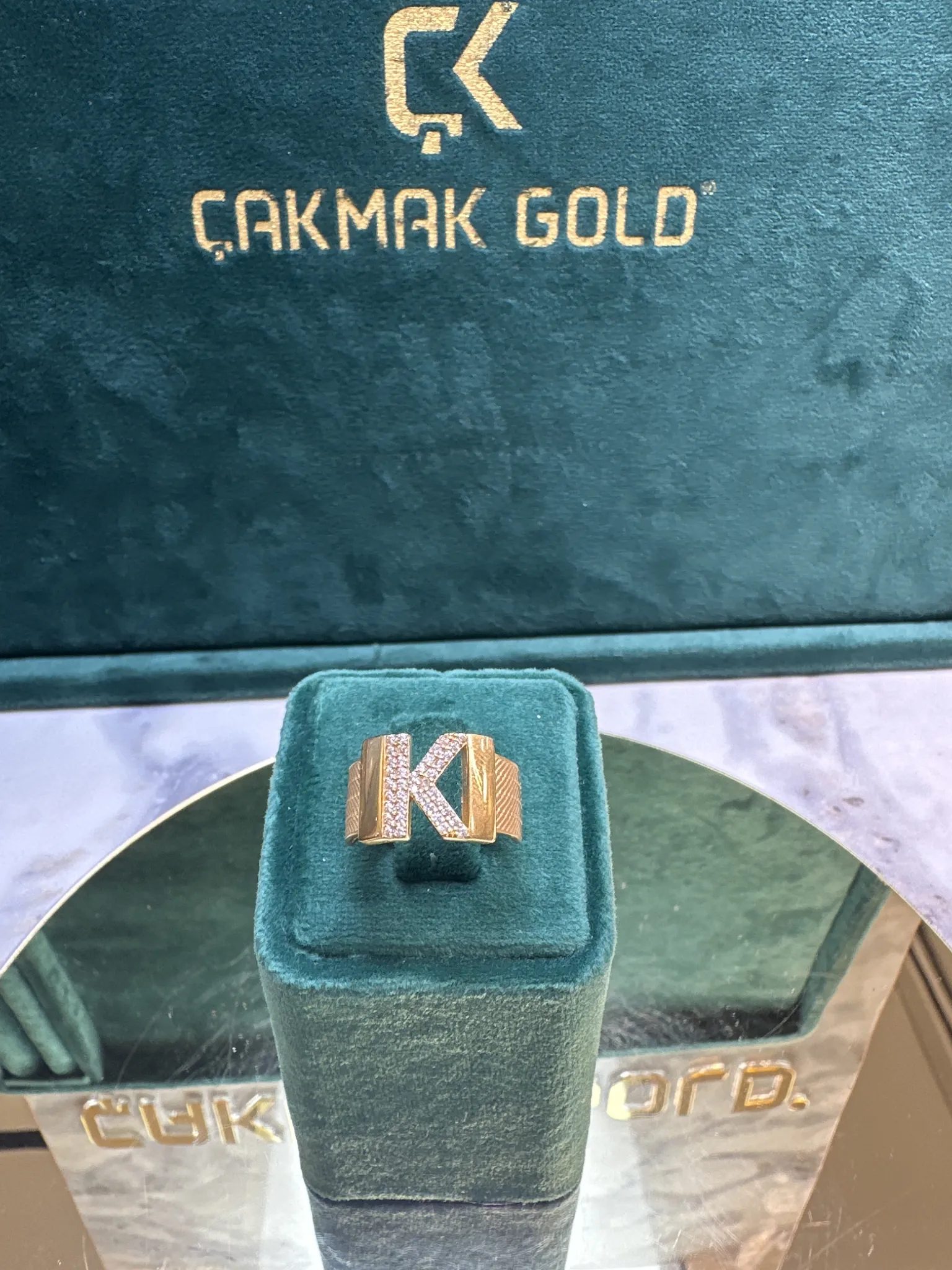 ÖZEL TASARIM K HARFLİ YÜZÜK