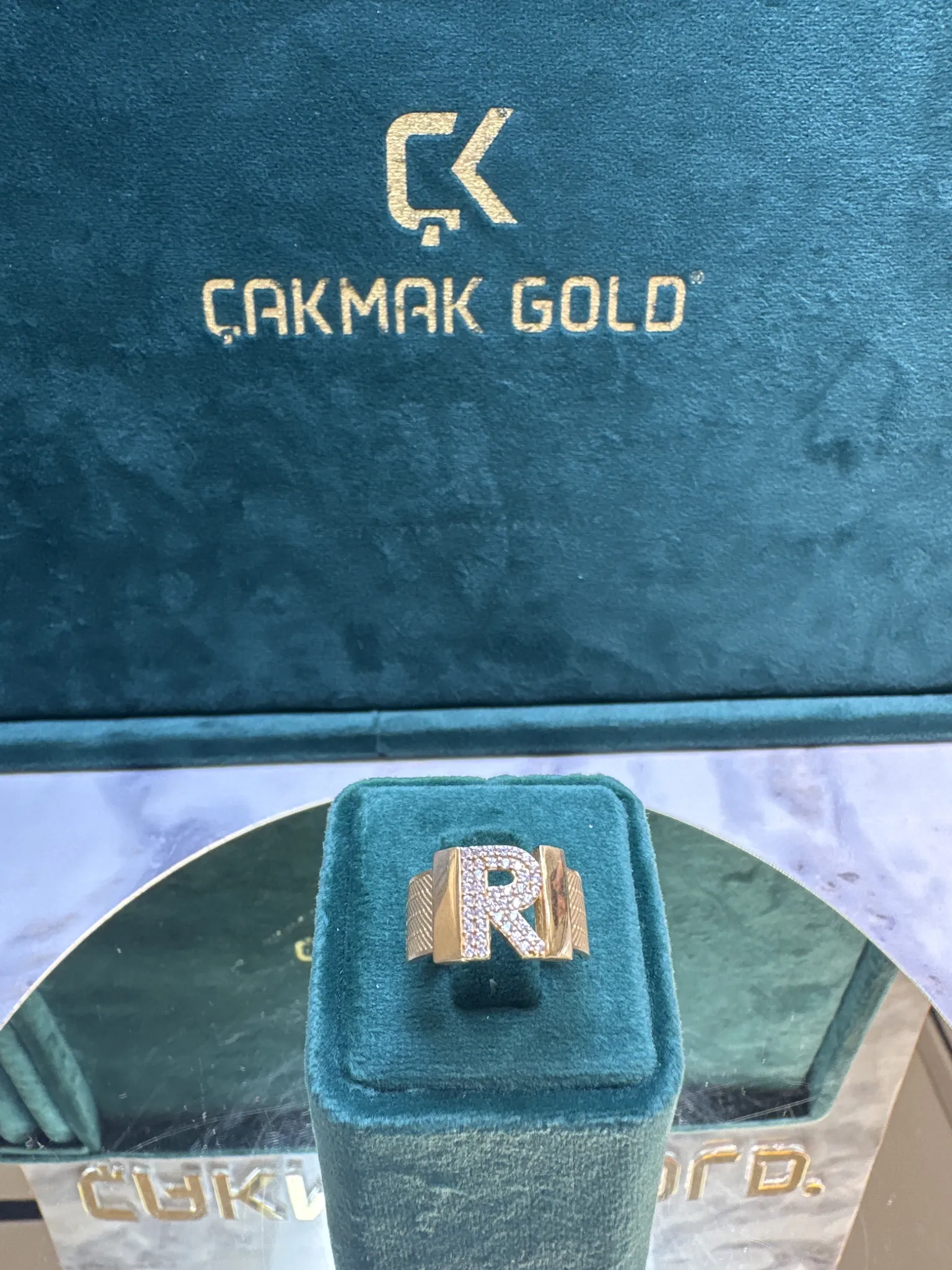 ÖZEL TASARIM R HARFLİ YÜZÜK
