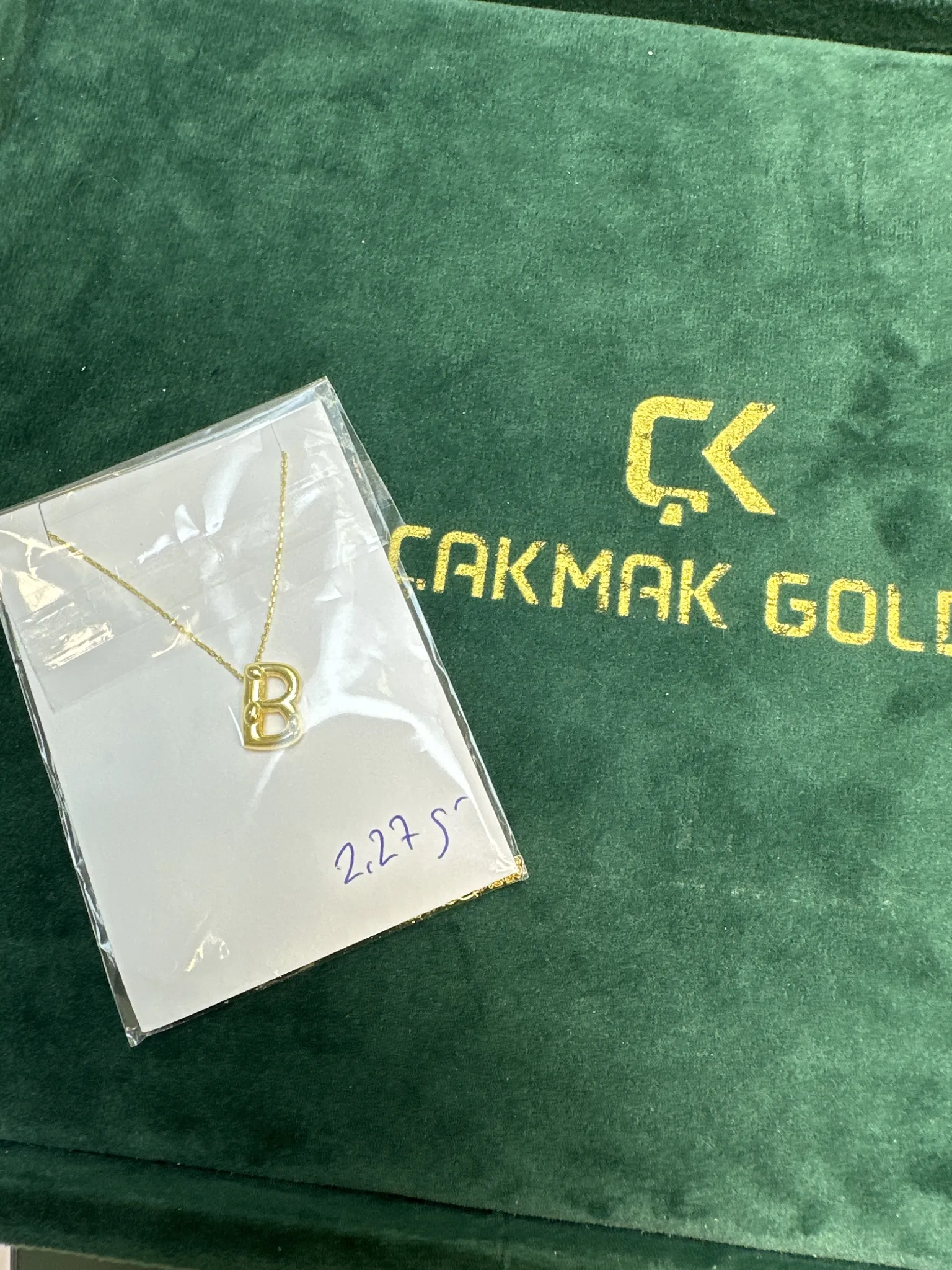 B HARFLİ KOLYE